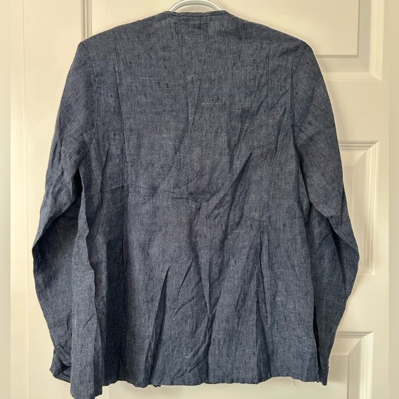 Flax Navy Button-Up Top - Picture 5 of 7